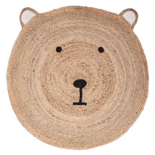 Atmosphera - Tapis rond enfant ourson en jute