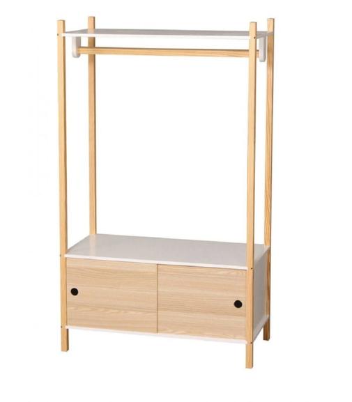 Wadiga - Portant vêtements en bois + placard chambre enfant