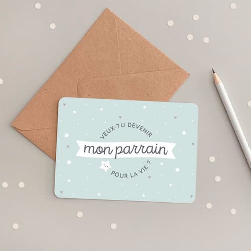 Zü - Carte demande Veux-tu devenir mon parrain