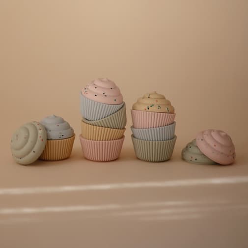 Mushie - Lot de 4 jouets de bain Cupcake Mix and Max