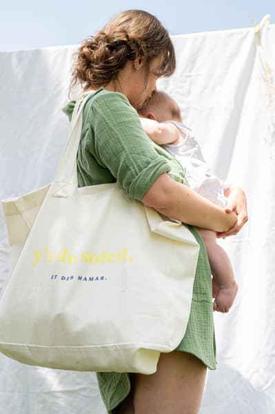 LIMKY - SAC CABAS XXL - "Y'a du Soleil et des Mamas"
