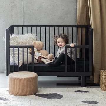 Karl & Fric - Lit Bébé Evolutif Nox Noir Satin - 60 x 120 cm