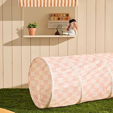 Kid's Concept - Tunnel de Jeu - Abricot Carreaux