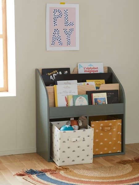 Vertbaudet - Meuble de rangement 2 cases + étagère-bibliothèque LIGNE SCHOOL vert