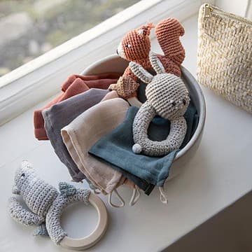 Sebra Interior - Hochet Loup avec Anneau en Bois Nightfall