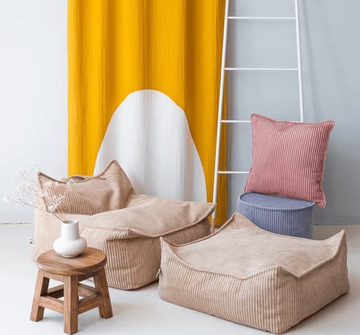 Wigiwama - Fauteuil pouf Brown Sugar velours côtelé