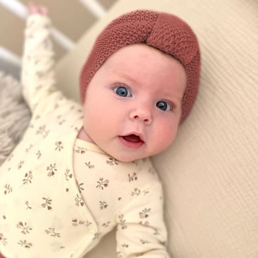 Nordic Coast - Bonnet naissance respirant, turban bébé, coton cuivre 6-12 m. Lot de 2