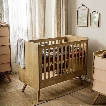 Vox Meubles - Lit Bébé Vintage Chêne - 60 x 120 cm