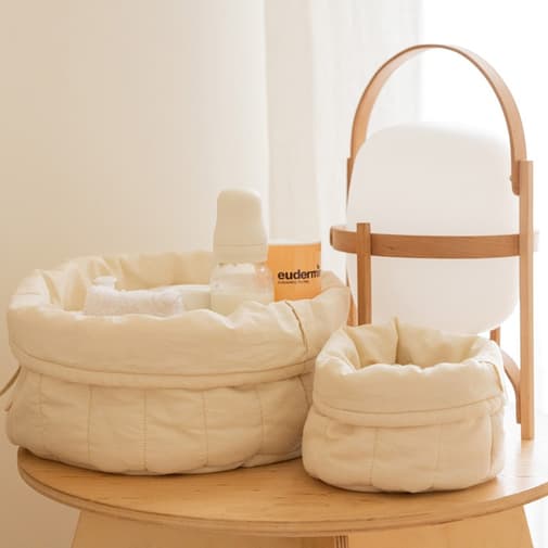 Lorena Canals - Lot de 2 paniers de rangement bamboo naturel (20 x 30 cm)