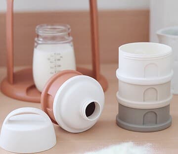 BÉABA - Boite Doseuse Empilable - Cotton White & Terracotta
