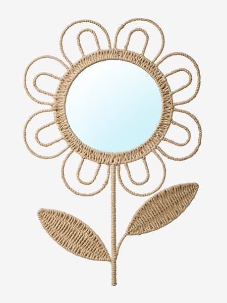 Vertbaudet - Miroir XL fleur mural beige