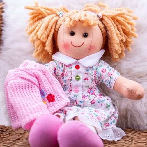 Bigjigs Toys - Poupée douce poppy, 28cm de haut