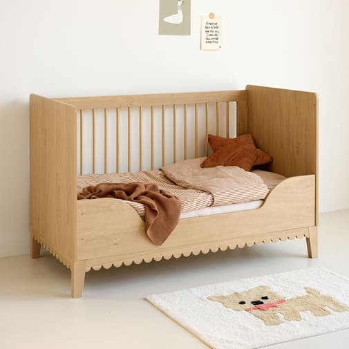 Petite Amélie - Petite Amélie | Lit bébé évolutif Cannelle | Bois chêne et hêtre | 70x140 cm