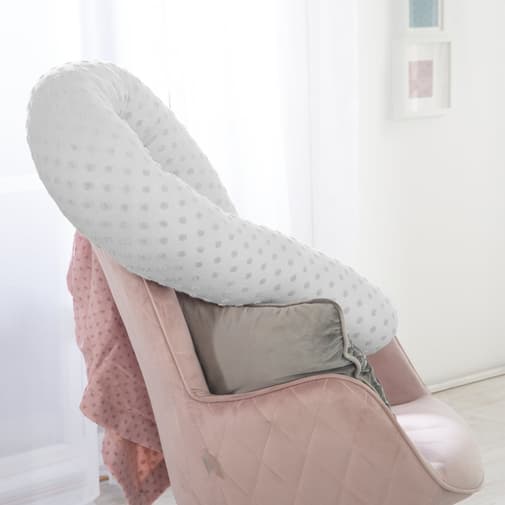 roba - Coussin d'allaitement et tour de lit bébé 170 cm en coton bio gris