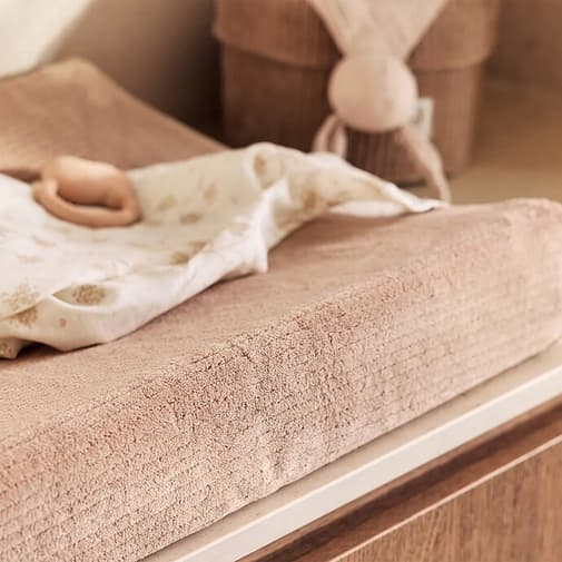 Jollein - Housse matelas à langer en jersey Cloudy Rib Milky Coffee (50 x 70 cm)