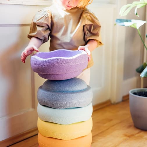 Stapelstein - Jeu de motricité Original rainbow pastel (6 blocs)