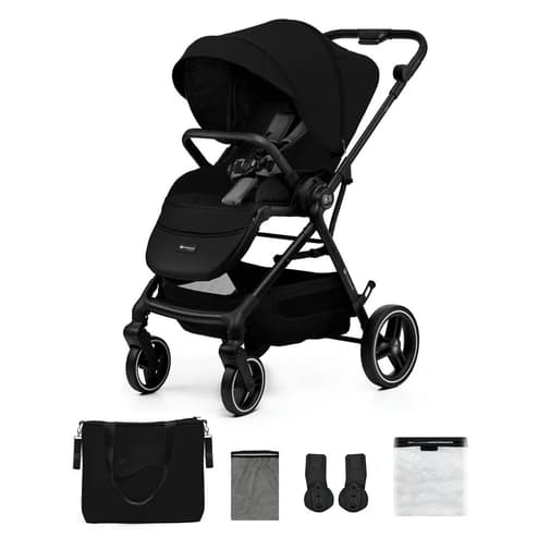 Kinderkraft - Poussette Avec Nacelle Et Accessoires Noir