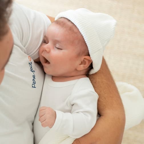Trois Kilos Sept - Ensemble bonnet et moufles de naissance Blanc