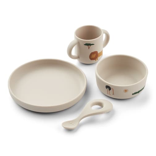 Liewood - Set Repas 4 Pièces Vivi - Safari Sandy Mix