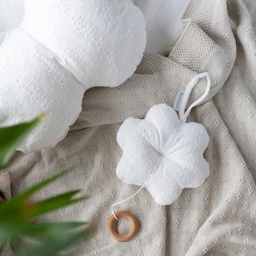Baby's Only - Fleur musicale à suspendre calm blanc