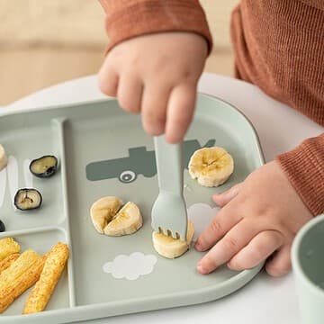 Done by Deer - Lot de 3 Couverts Foodie - Happy Dots Vert