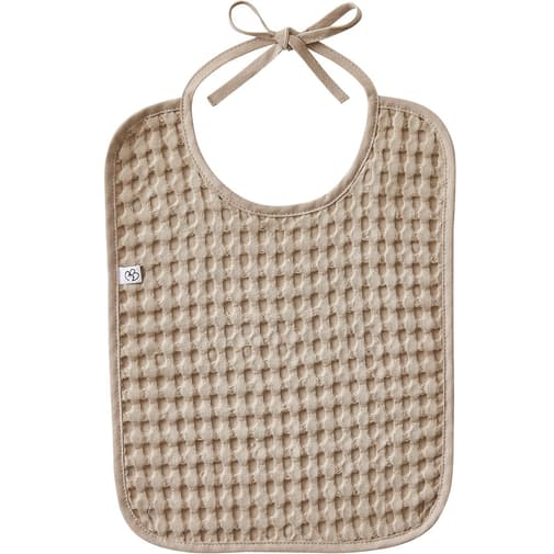 BB & Co - Bavoir à nouer en coton gaufré Latte