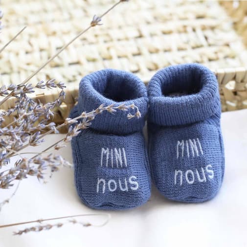 Trois Kilos Sept - Chaussons Naissance - Mini Nous Bleu Marine