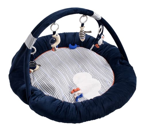 Sauthon - Tapis D'éveil Marinière En Velours - Baby Sailor Bleu