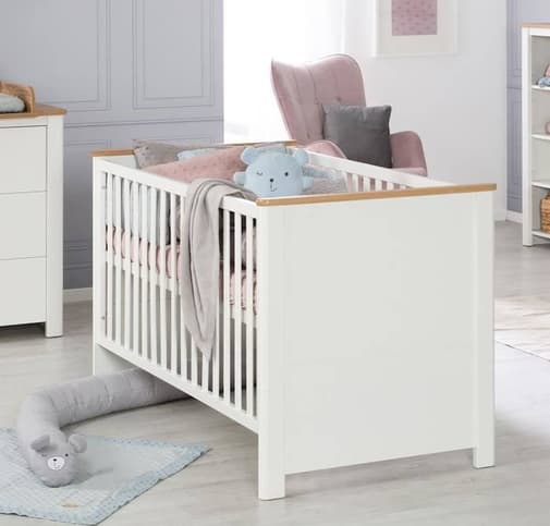 Roba - Ensemble De Meubles Bébé Ava Roba Lit Évolutif + Commode À Langer - Blanc / Bois Blanc