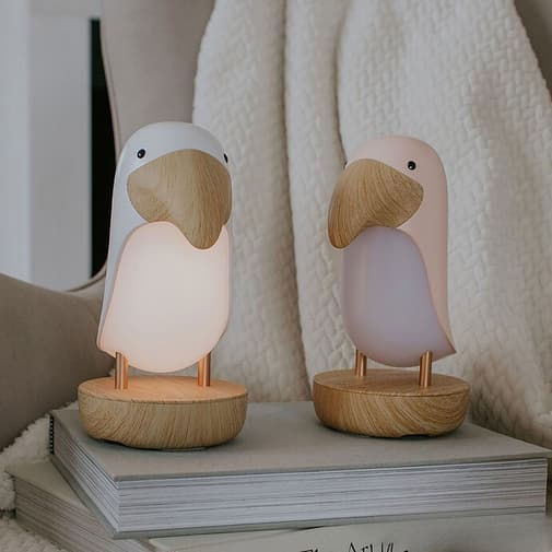 mary's - Veilleuse Et Enceinte Bluetooth Toucan Blanc, Marron