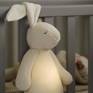 moonie - Peluche Veilleuse Musicale Lapin Moonie Cream