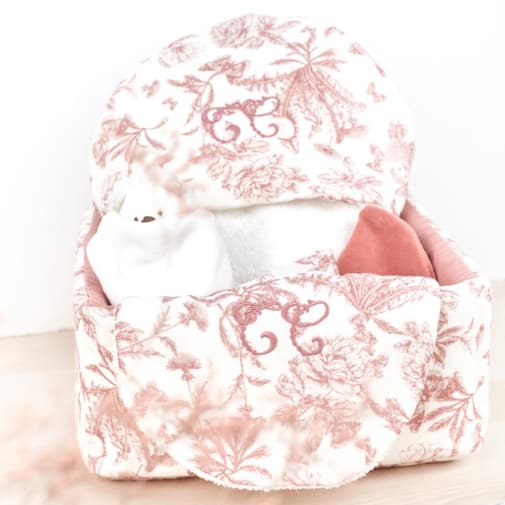 Tartine et Chocolat - Panier de toilette Toile de Jouy (25 x 25 cm)