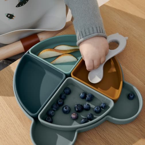 Liewood - Assiette à compartiments Arne Mr Bear Blue fog multi mix