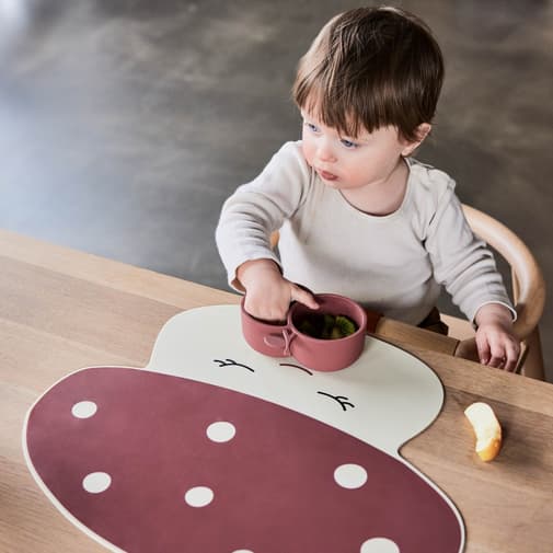 Oyoy Mini - Set de table en silicone Mushroom Offwhite/Red