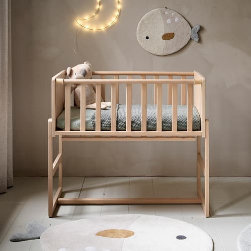 Petite Amélie - Petite Amélie | Lit cododo 2 en 1 Nuage | Bois massif | Naturel | 45x90 cm | Hauteur réglable | Berceau indépendant conforme norme DIN EN 1130