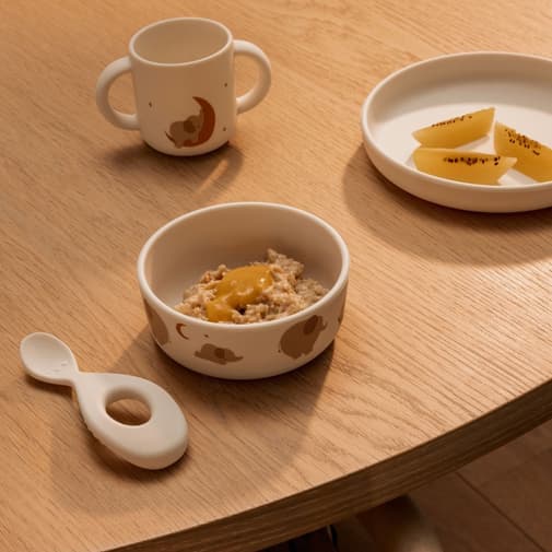 Liewood - Coffret repas en silicone Vivi Elephant Crème de la crème (4 pièces)