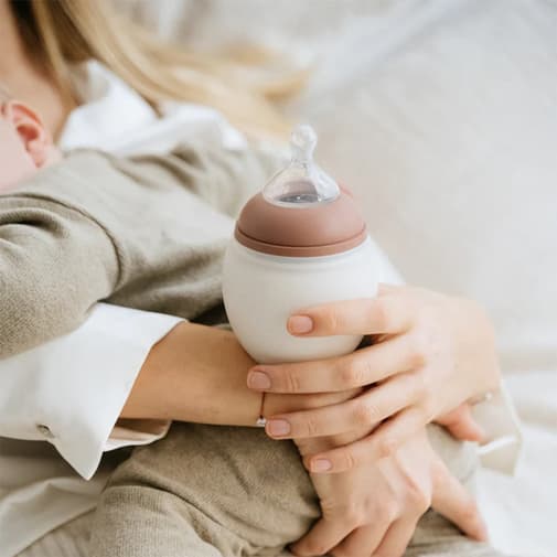 Élhée - Biberon silicone Blossom 330 ml - Rose