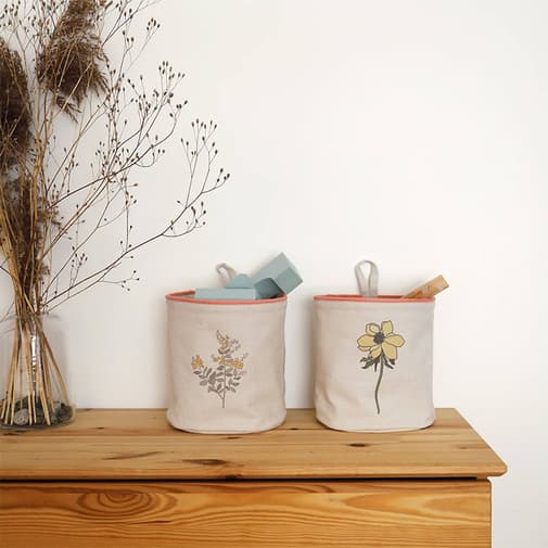Nattiot - Paniers De Rangement À Suspendre, Set 2 Paniers Flora Multicolore