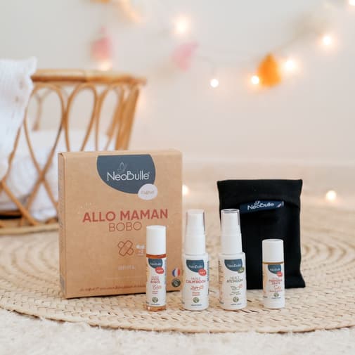 Neobulle - Coffret soins essentiels Allo maman bobo ! (4 huiles + 1 pochette)