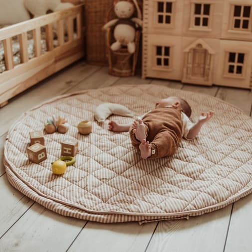 Play&Go - Tapis de jeu nomade 2 en 1 Organic Stripes Brown