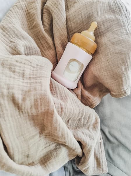 Hevea - Hevea - Biberon en verre à col large avec housse de protection Débit lent