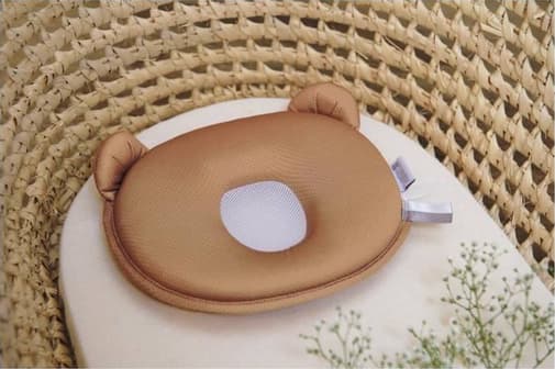 Candide - Coussin Cale Tête Bébé P'tit Panda Air+ Marsala Cassonade