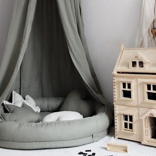 Cotton&Sweets - Ciel de lit en lin olive Pure nature