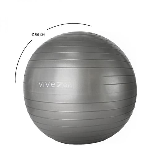 Vivezen - Ballon de yoga - 65 cm - gris