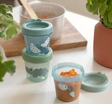 Done by deer - Lot de 3 pots de conservation Croco vert (150 ml)