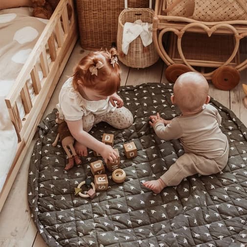 Play & Go - Tapis de jeu et sac de rangement 3 en 1 matelassé birds - Vert
