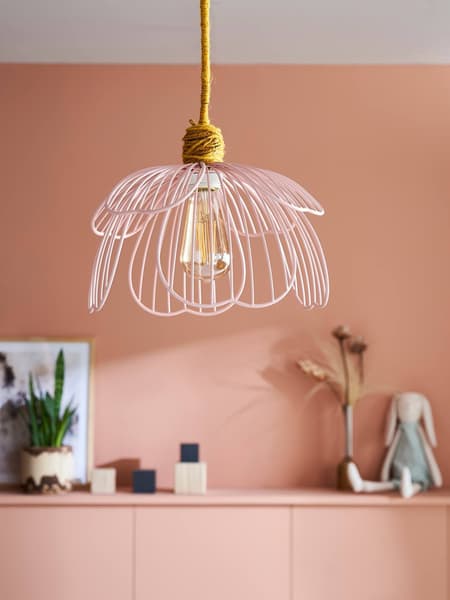 Vertbaudet - Abat-jour pour suspension en métal Fleur rose