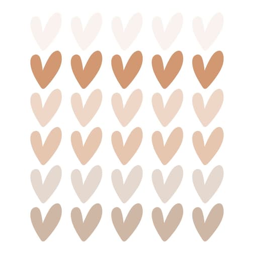 Decochic - Stickers mureaux en vinyle petits coeurs marron et beige