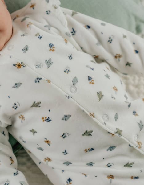 Noukie's - Pyjama Bébé En Velours Imprimé Oiseau Blanc