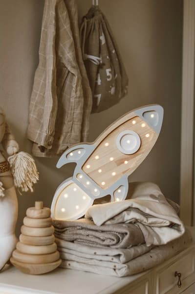 Little Lights - Lampe veilleuse fusée gris clair